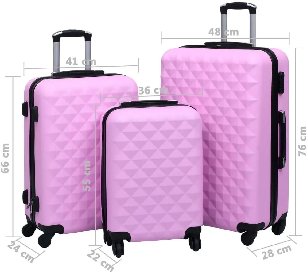 Набор чемоданов VidaXL 92414 S/M/L (Pink)