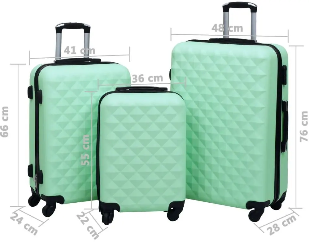 Set valize VidaXL 92415 S/M/L (Mint Green)