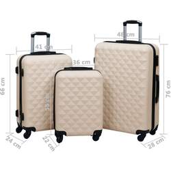 Set valize VidaXL 92416 S/M/L (Gold) Thumb