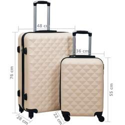 Набор чемоданов VidaXL 92431 S/L (Gold) Thumb