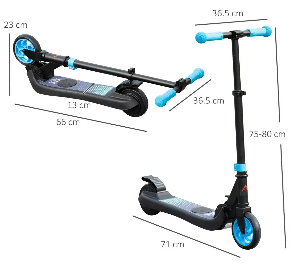 Электросамокат Homcom AA1-092BU (Black/Blue) - 3