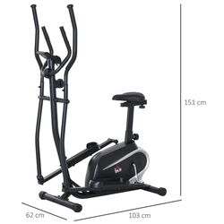 Bicicleta eliptica 2in1 Homcom A90-230 (Black) Thumb