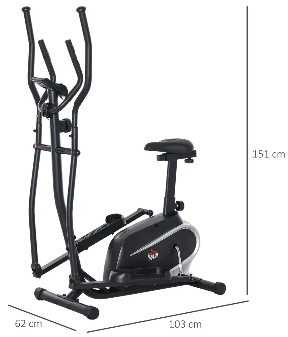 Bicicleta eliptica 2in1 Homcom A90-230 (Black)