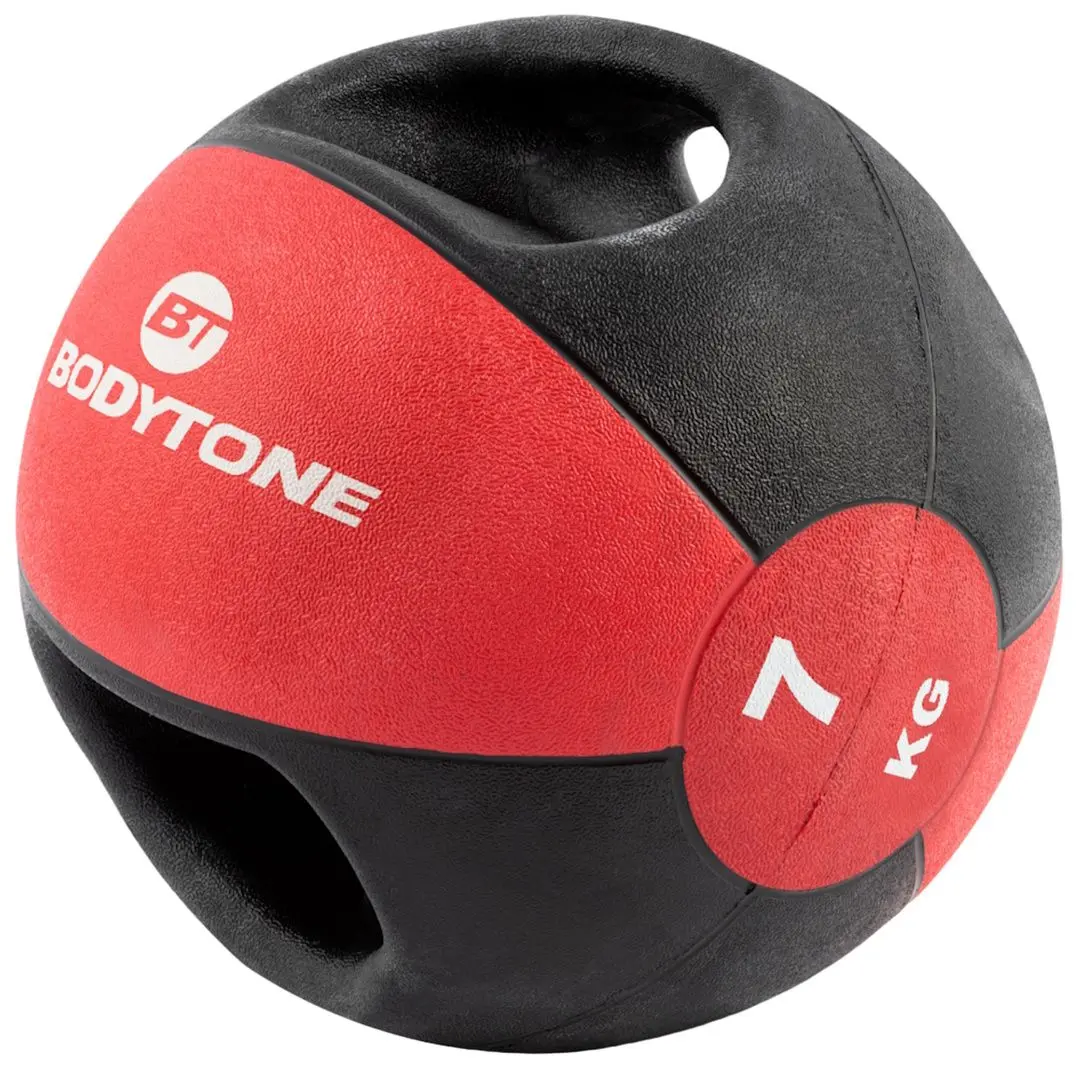 Minge medicinala cu maner Bodytone MB7 7kg (Black/Grey)