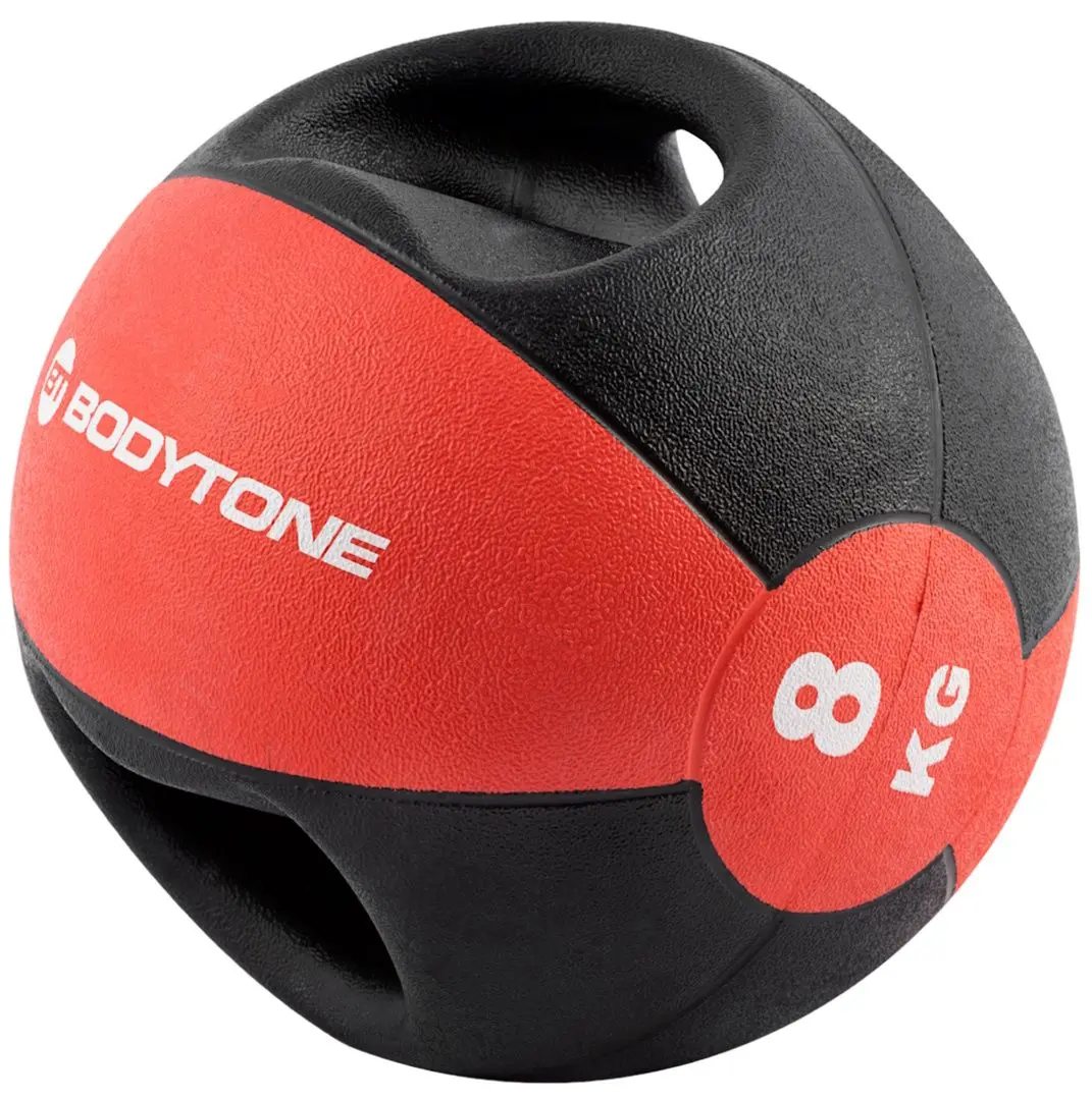 Minge medicinala cu maner Bodytone MB8 8kg (Black/Grey)