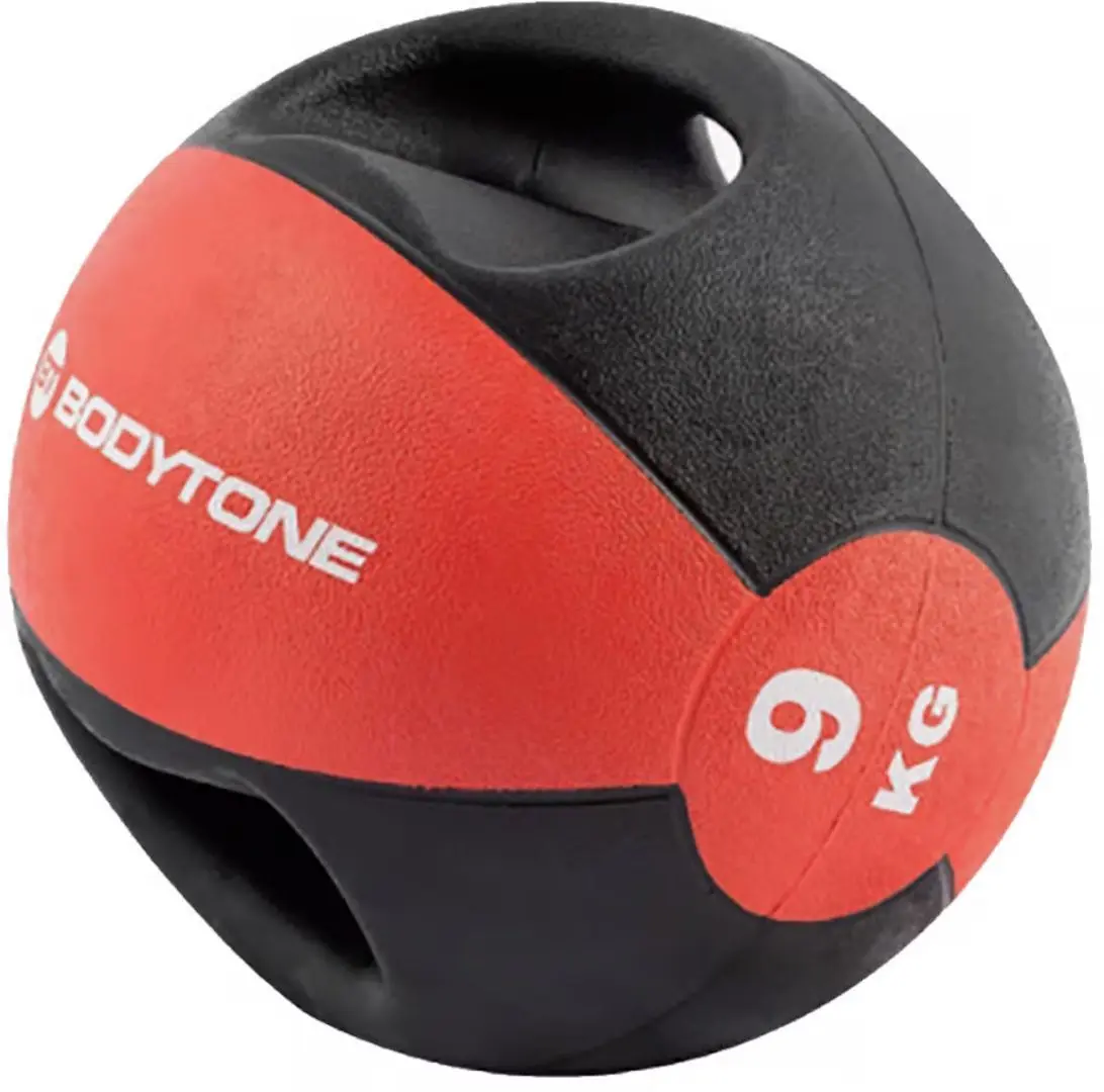 Minge medicinala cu maner Bodytone MB9 9kg (Black/Red)