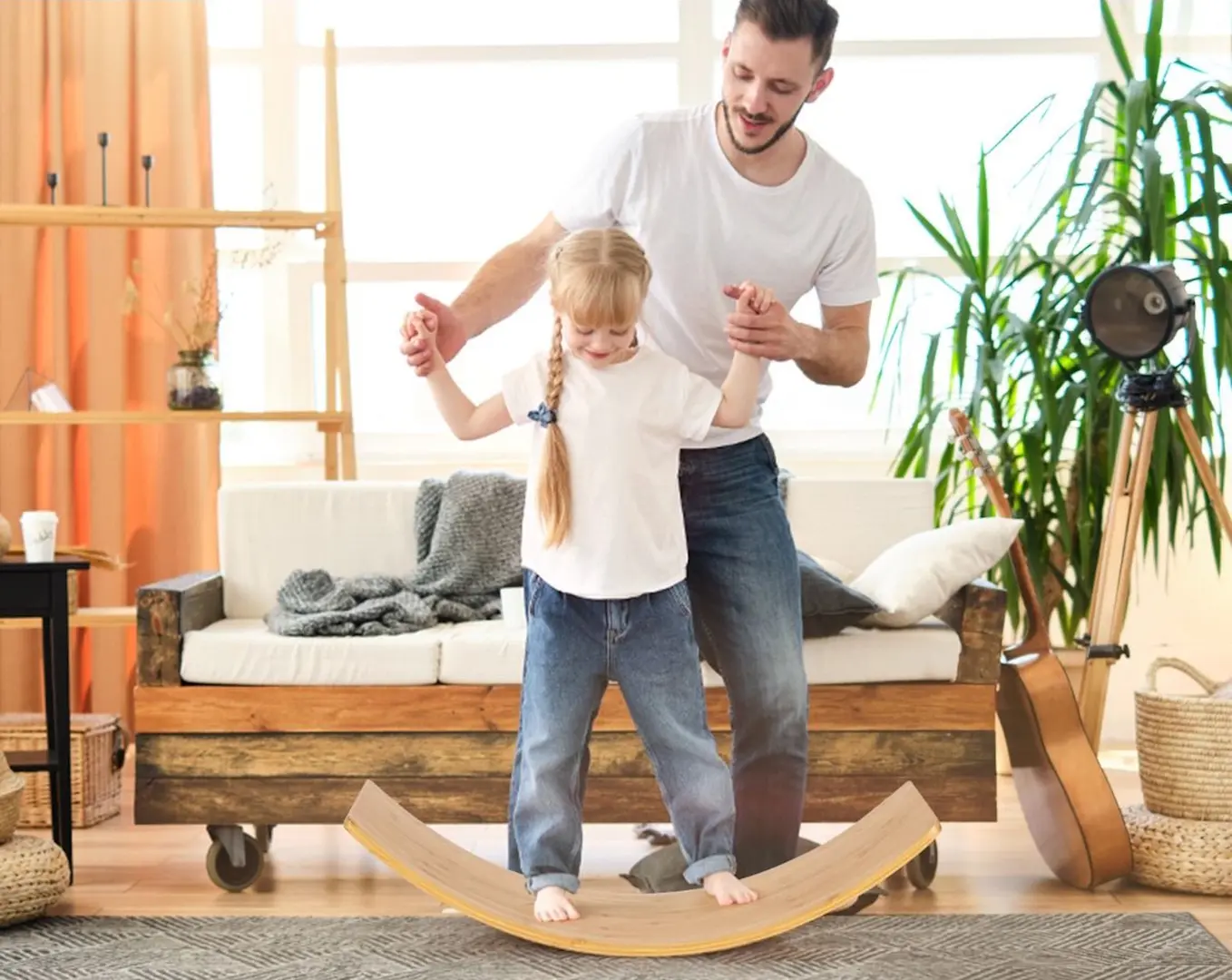 Placa pentru echilibru Costway SP37600 (Wood)