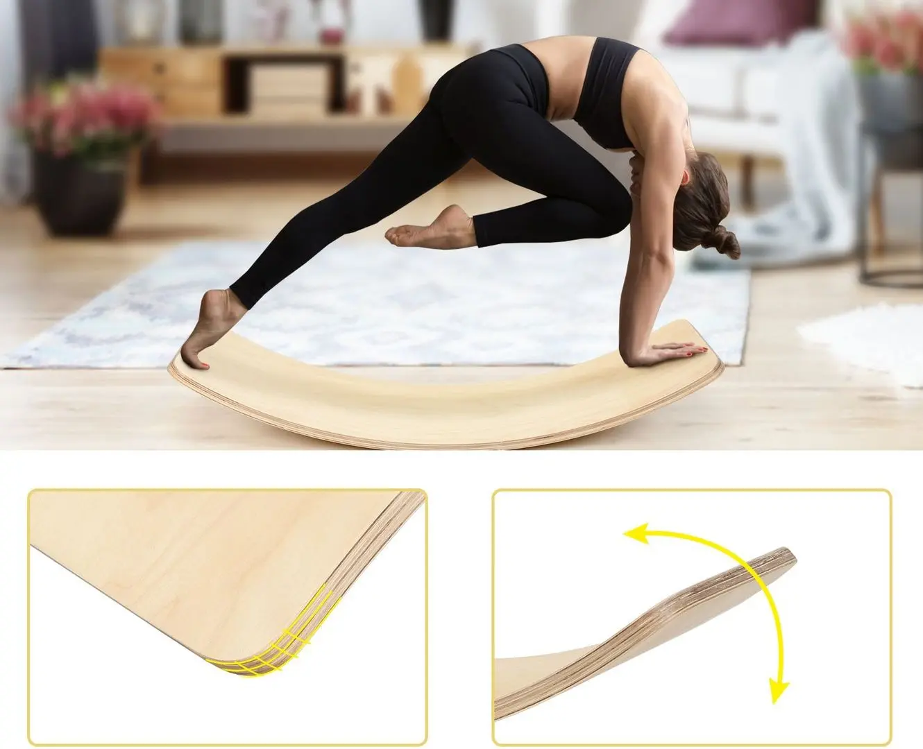 Placa pentru echilibru Costway SP37622NA (Natural)