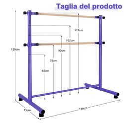 Балетный двойной станок Costway SP37446ZS (Purple) Thumb