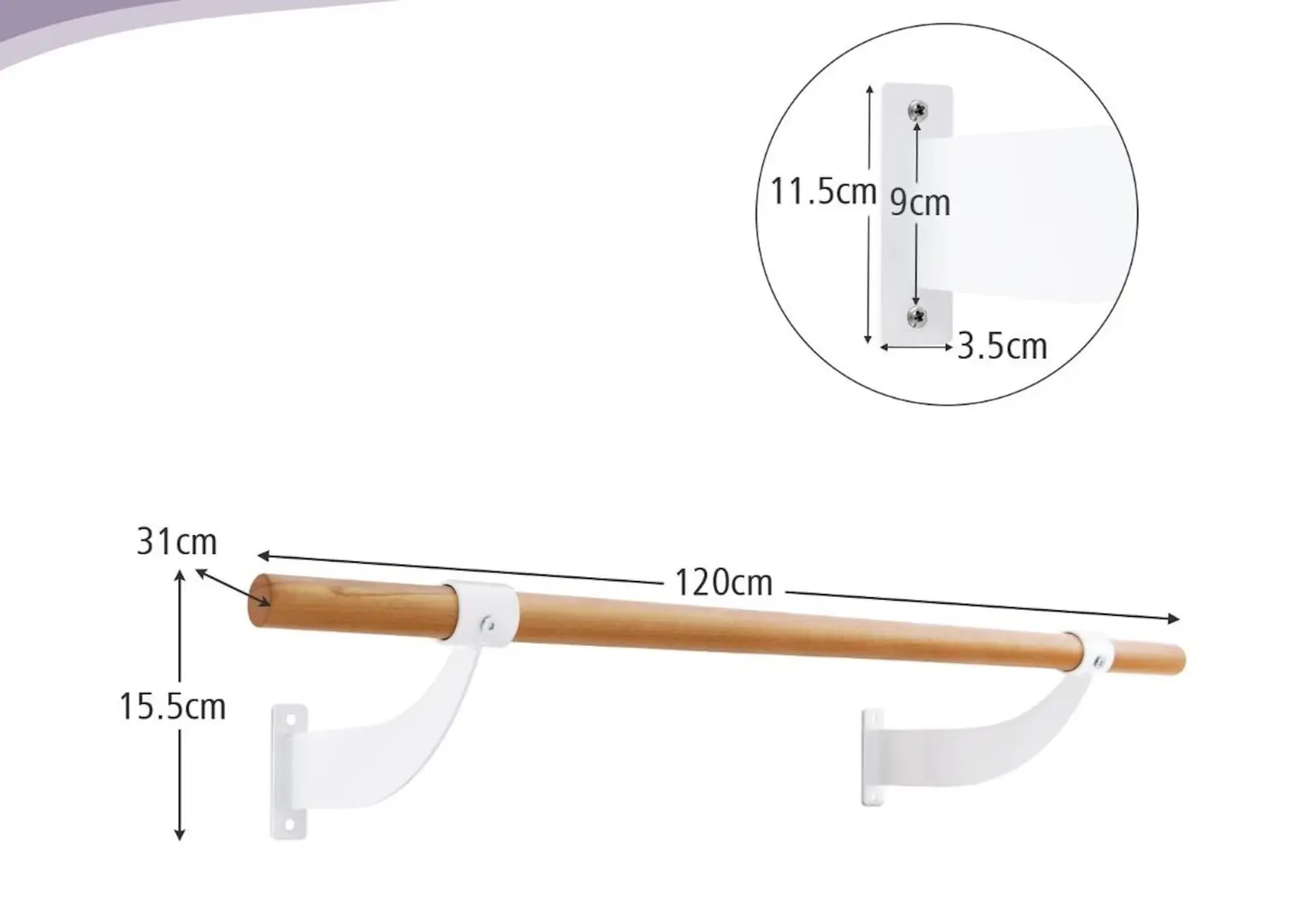 Bara de balet Costway SP37861WH (Natural/White)