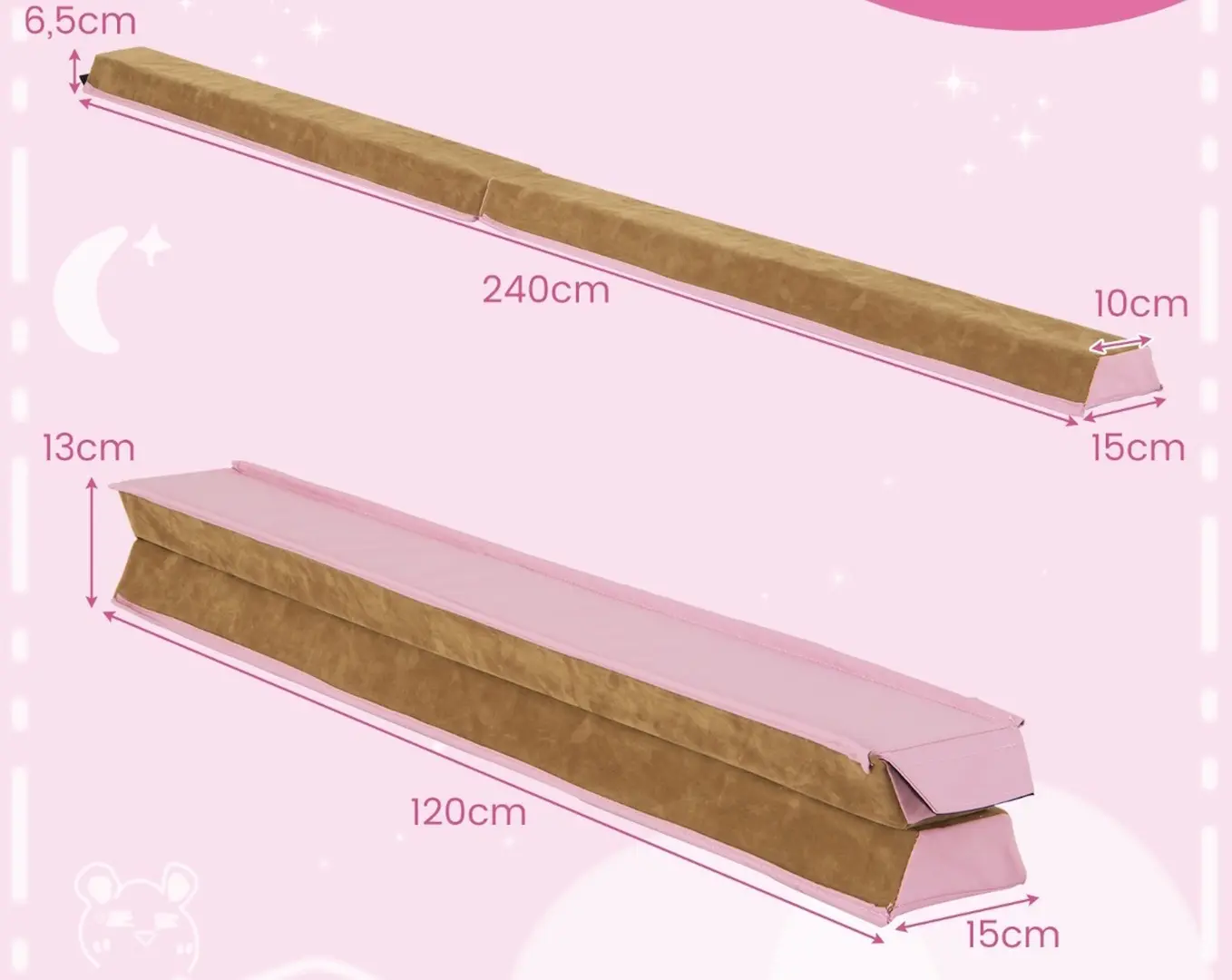 Barna de echilibru Costway FH10069PI (Pink/Brown)