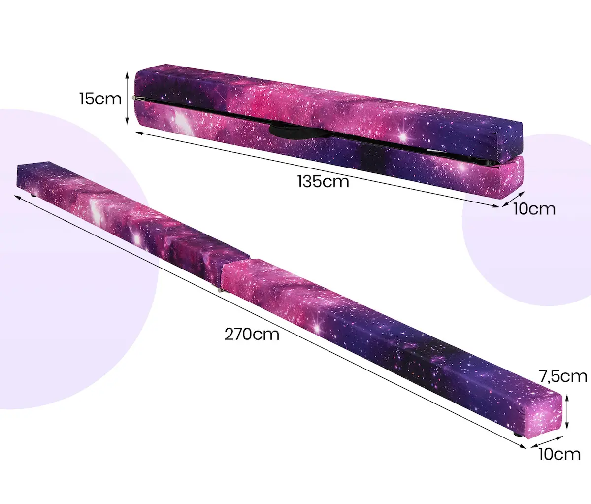 Бревно гимнастическое Costway FH10130JZ (Purple) - 2