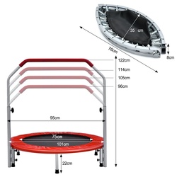 Trambulină fitness Costway TW10009RE 101cm (Black/Red) Thumb