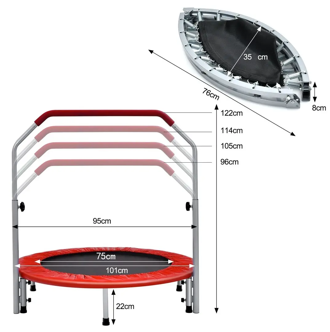Trambulină fitness Costway TW10009RE 101cm (Black/Red)