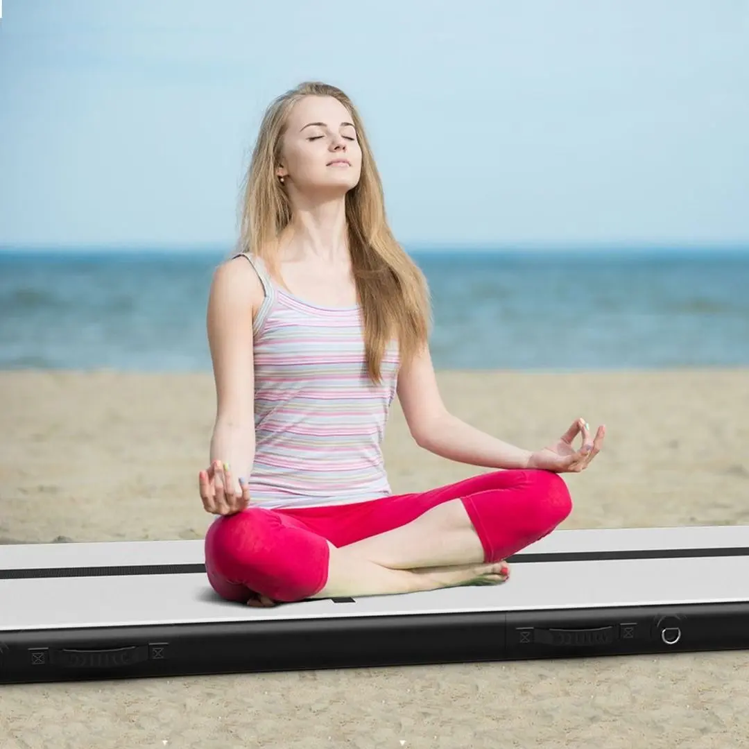 Saltea gonflabila pentru gimnastica Costway SP37188DE-BK (Black)