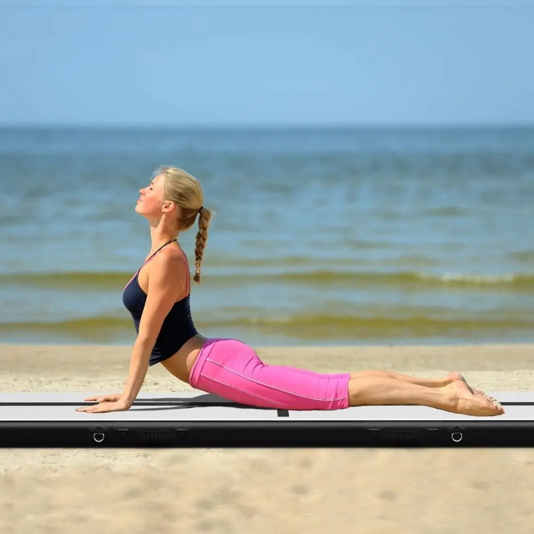 Saltea gonflabila pentru gimnastica Costway SP37188DE-BK (Black)