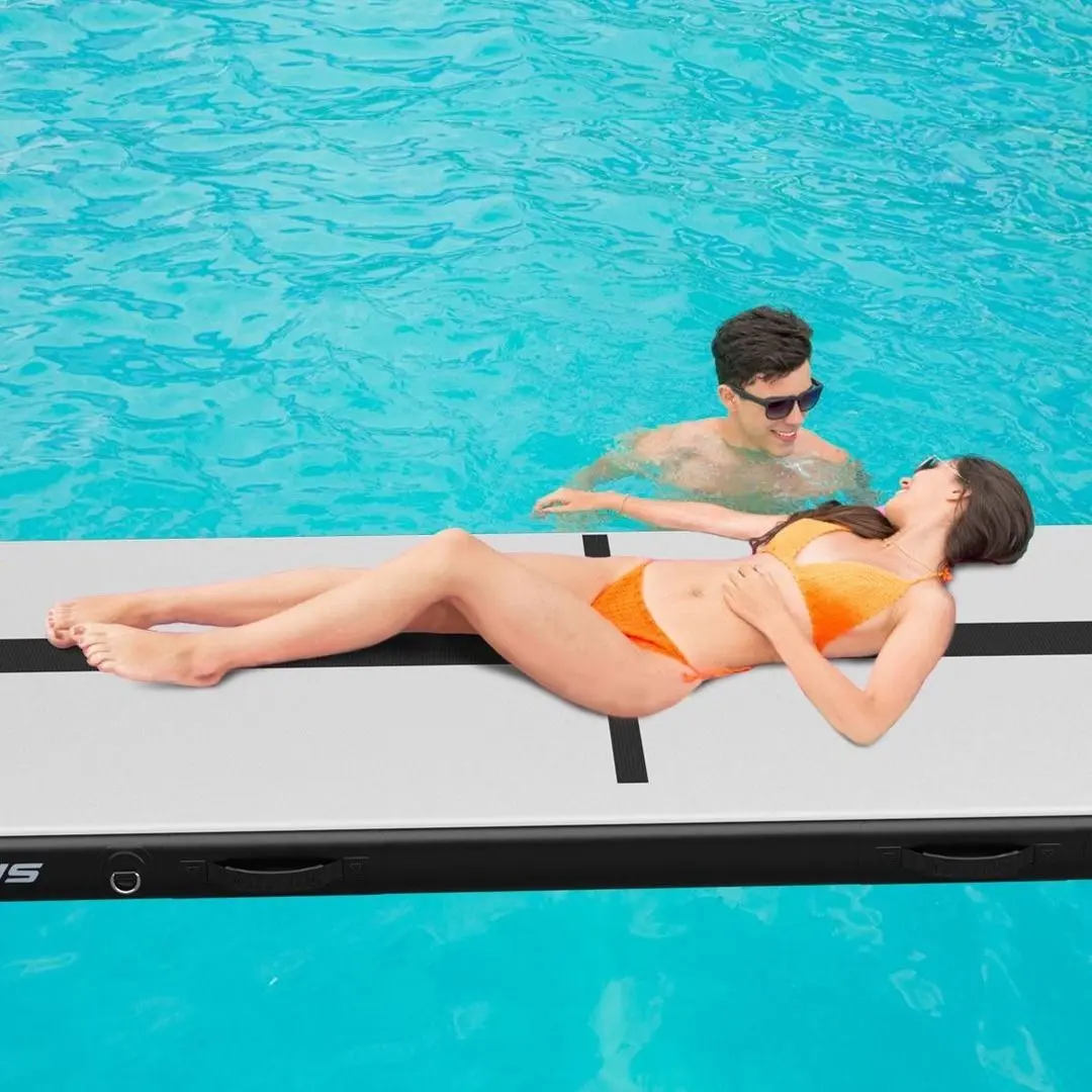 Saltea gonflabila pentru gimnastica Costway SP37188DE-BK (Black)