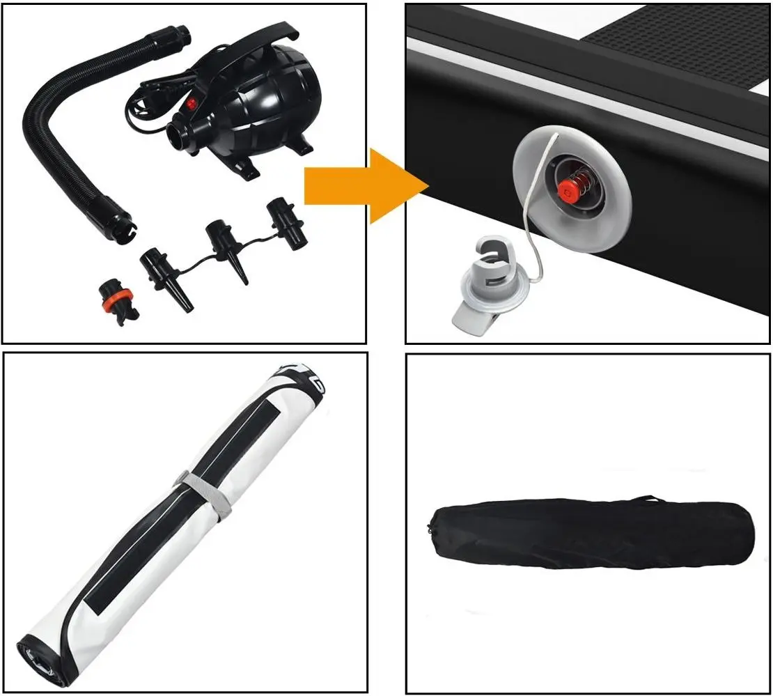 Saltea gonflabila pentru gimnastica Costway SP37188DE-BK (Black)