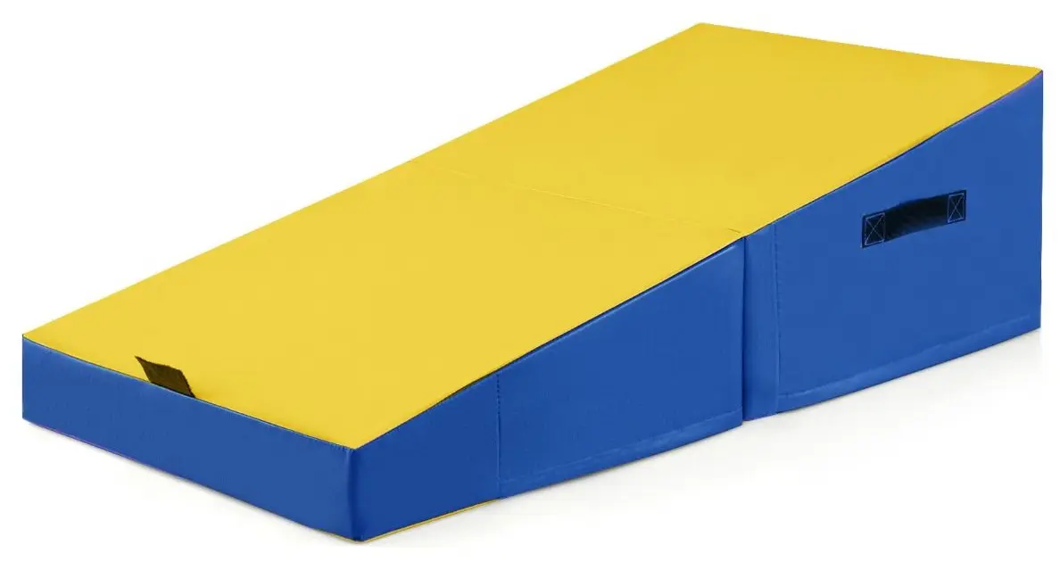 Наклонный гимнастический мат Costway FH10120YW (Yellow/Blue)