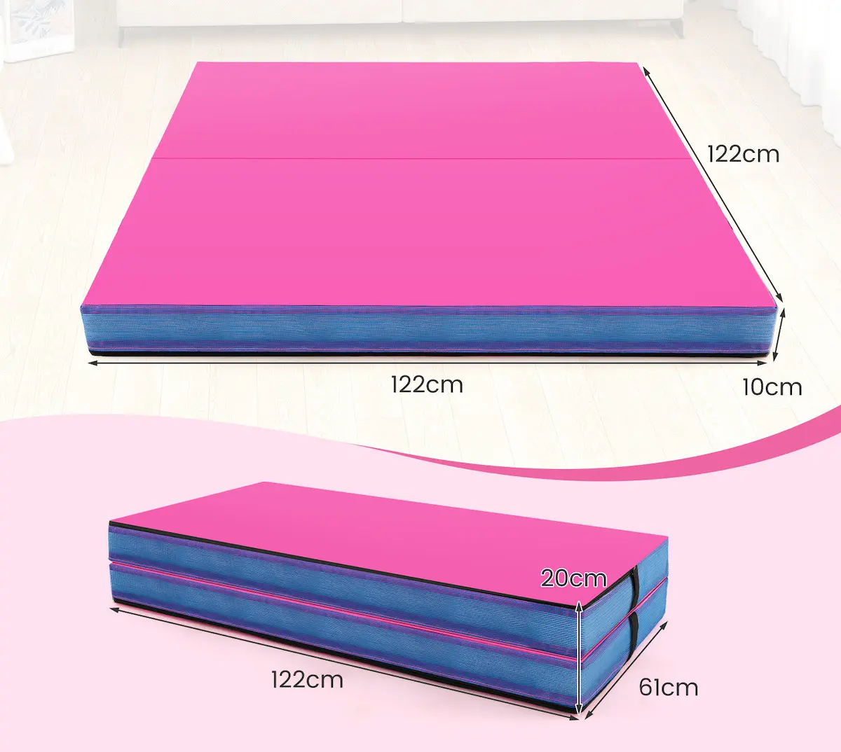 Saltea pliabila pentru gimnastica Costway FH10090RO (Pink) - 3