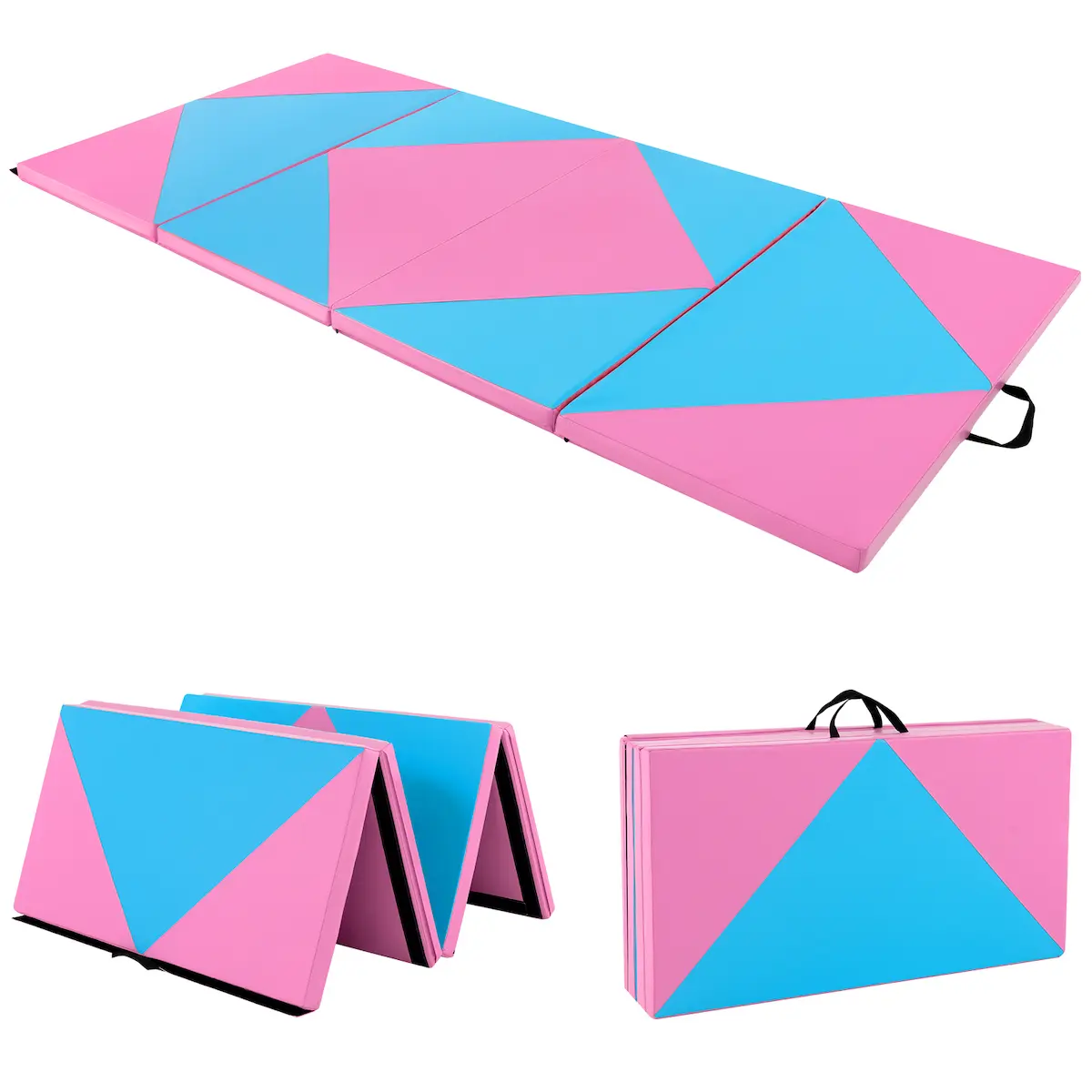 Saltea pliabila pentru gimnastica Costway FH10092BL (Pink/Blue) - 2