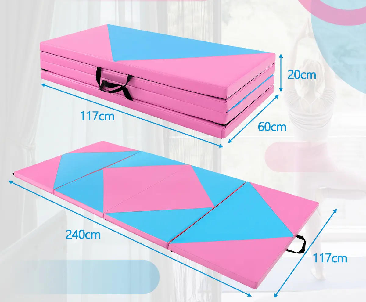 Saltea pliabila pentru gimnastica Costway FH10092BL (Pink/Blue) - 4