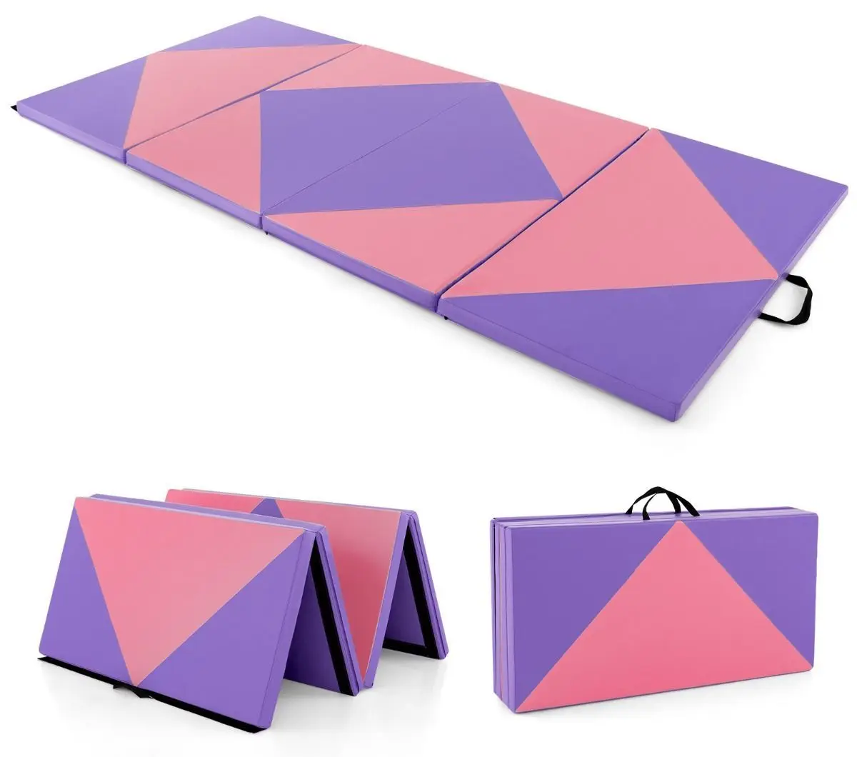 Складной гимнастический мат Costway FH10092PK (Pink/Purple) - 2