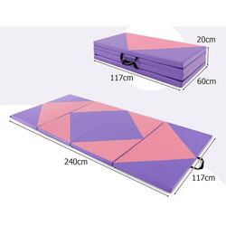 Складной гимнастический мат Costway FH10092PK (Pink/Purple) Thumb