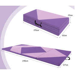 Складной гимнастический мат Costway FH10092ZS (Pink/Purple) Thumb