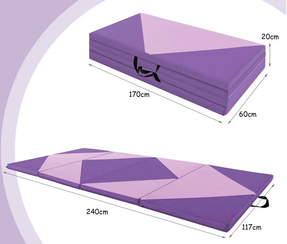 Складной гимнастический мат Costway FH10092ZS (Pink/Purple) - 4