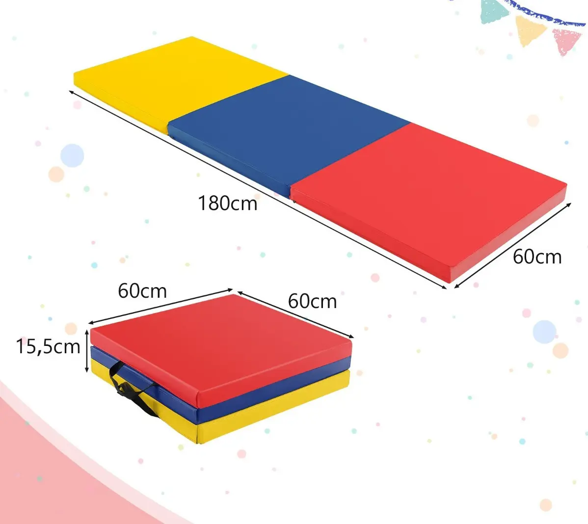 Складной гимнастический мат Costway FH10093CL (Multicolour) - 2