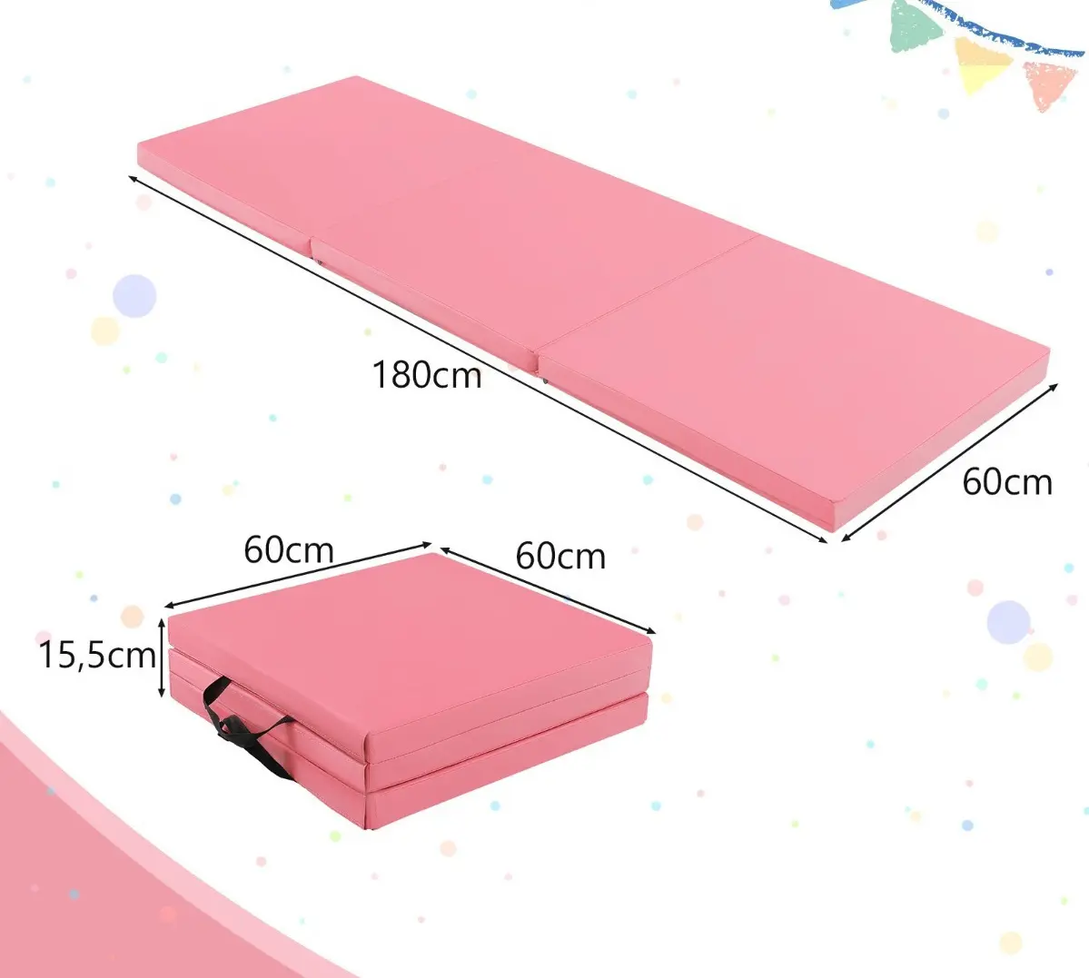 Saltea pliabila pentru gimnastica Costway FH10093FS (Pink) - 3