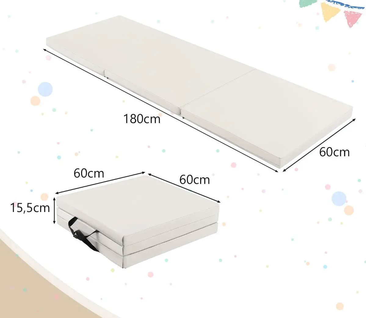 Saltea pliabila pentru gimnastica Costway FH10093GR (Grey) - 4