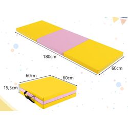 Складной гимнастический мат Costway FH10093HF (Yellow/Pink) Thumb