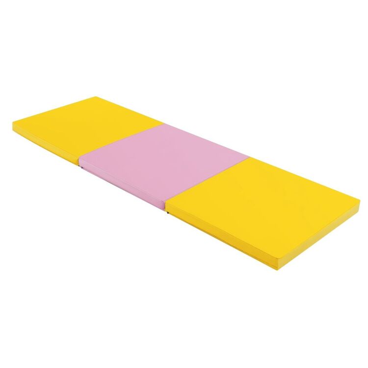 Saltea pliabila pentru gimnastica Costway FH10093HF (Yellow/Pink)