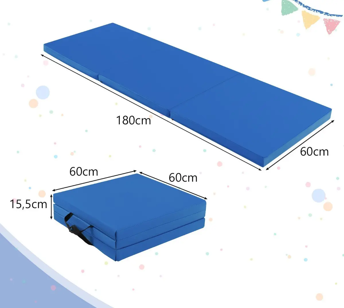 Saltea pliabila pentru gimnastica Costway FH10093NY (Blue) - 3