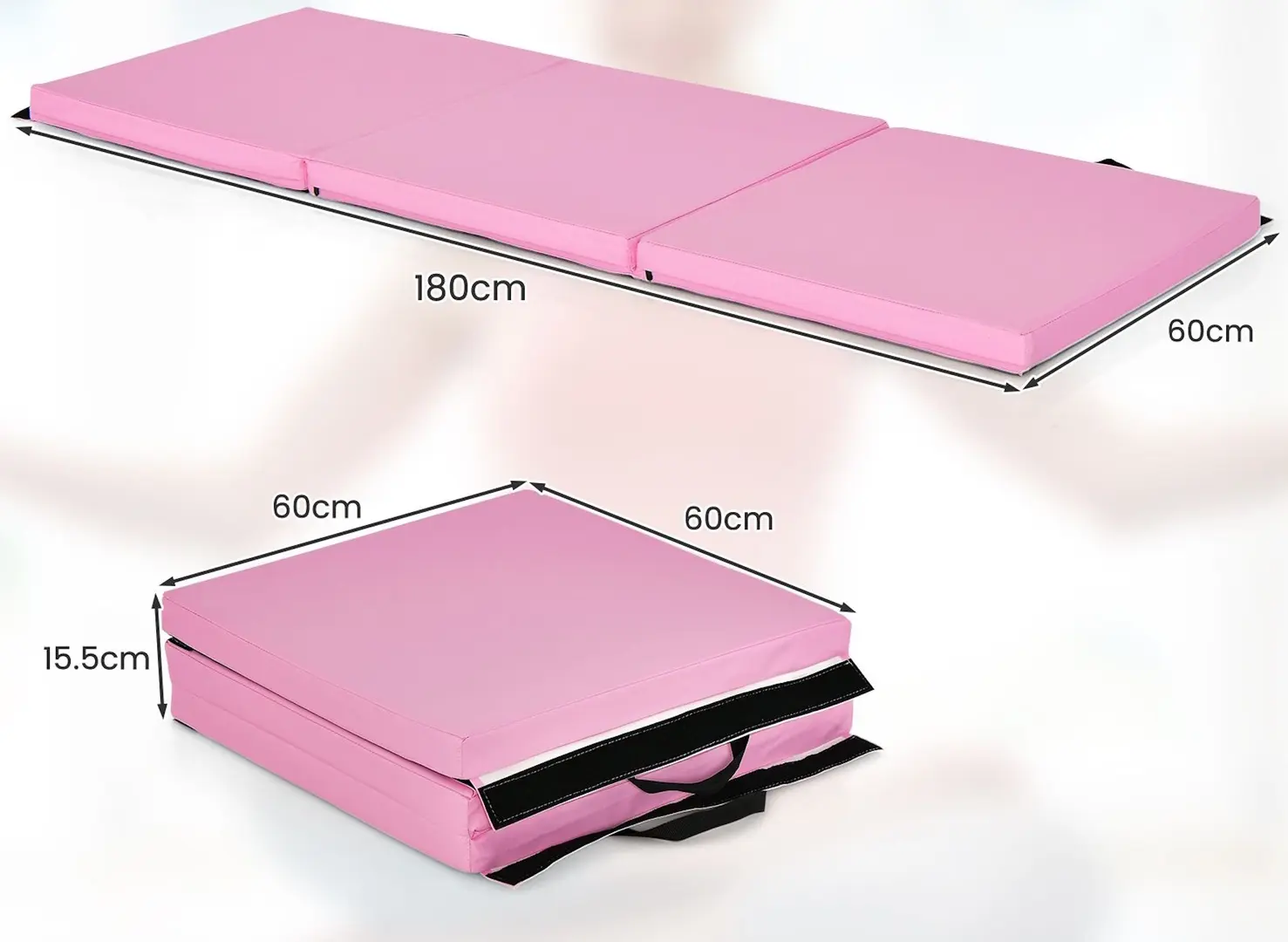 Saltea pliabila pentru gimnastica Costway FH10093PI (Pink) - 6