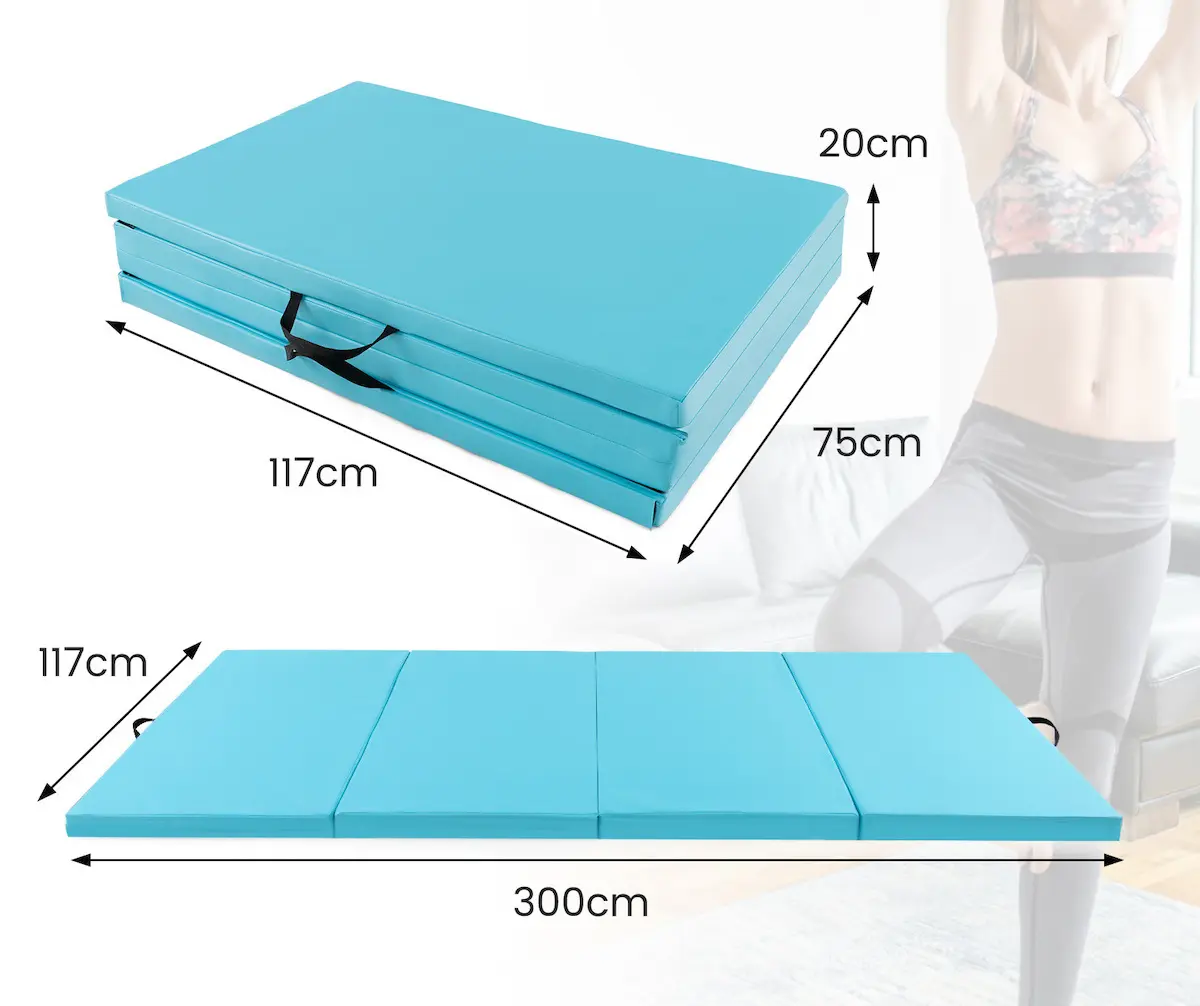 Складной гимнастический мат Costway FH10111BL (Blue) - 3