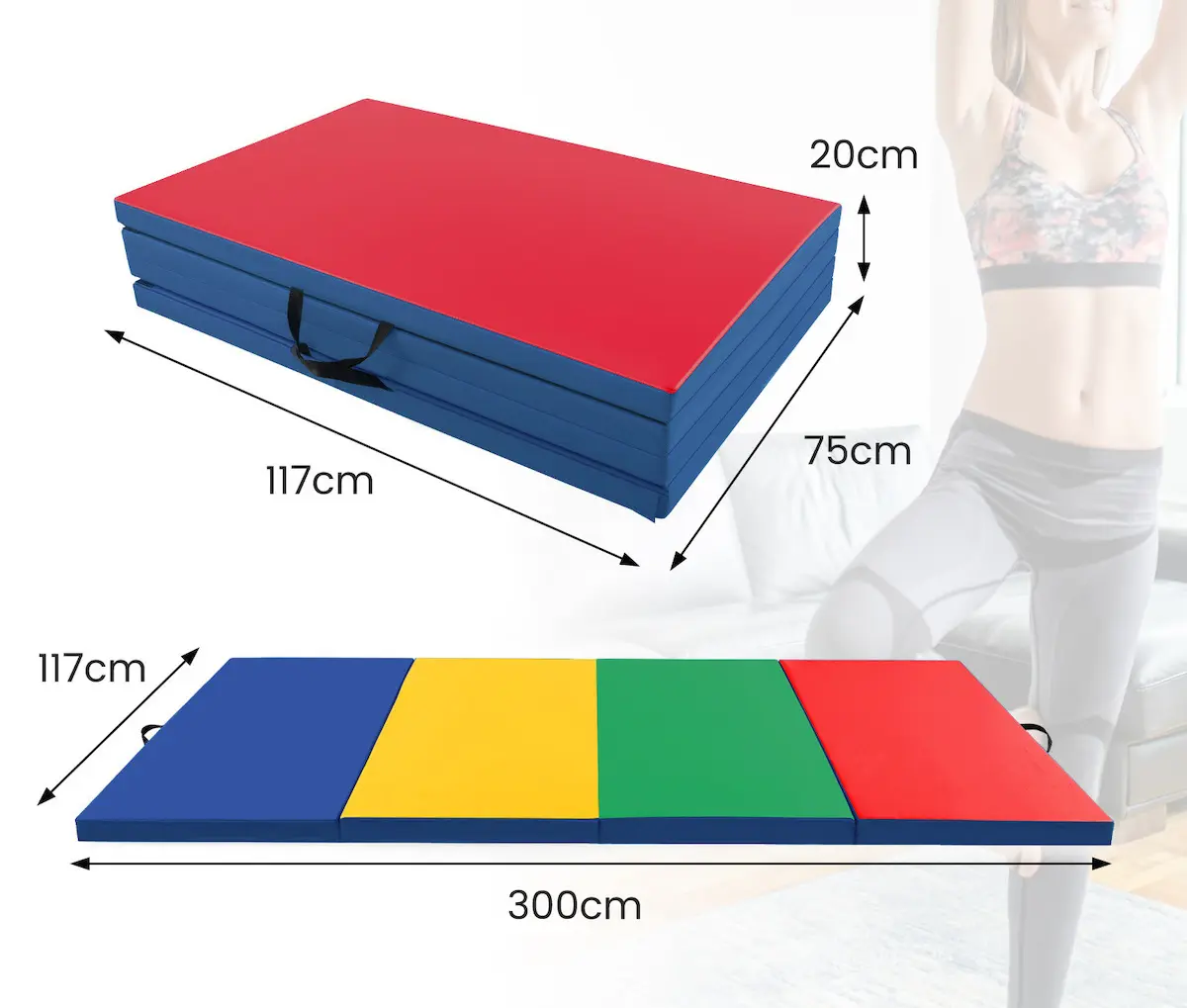 Saltea pliabila pentru gimnastica Costway FH10111MT (Multicolour) - 3