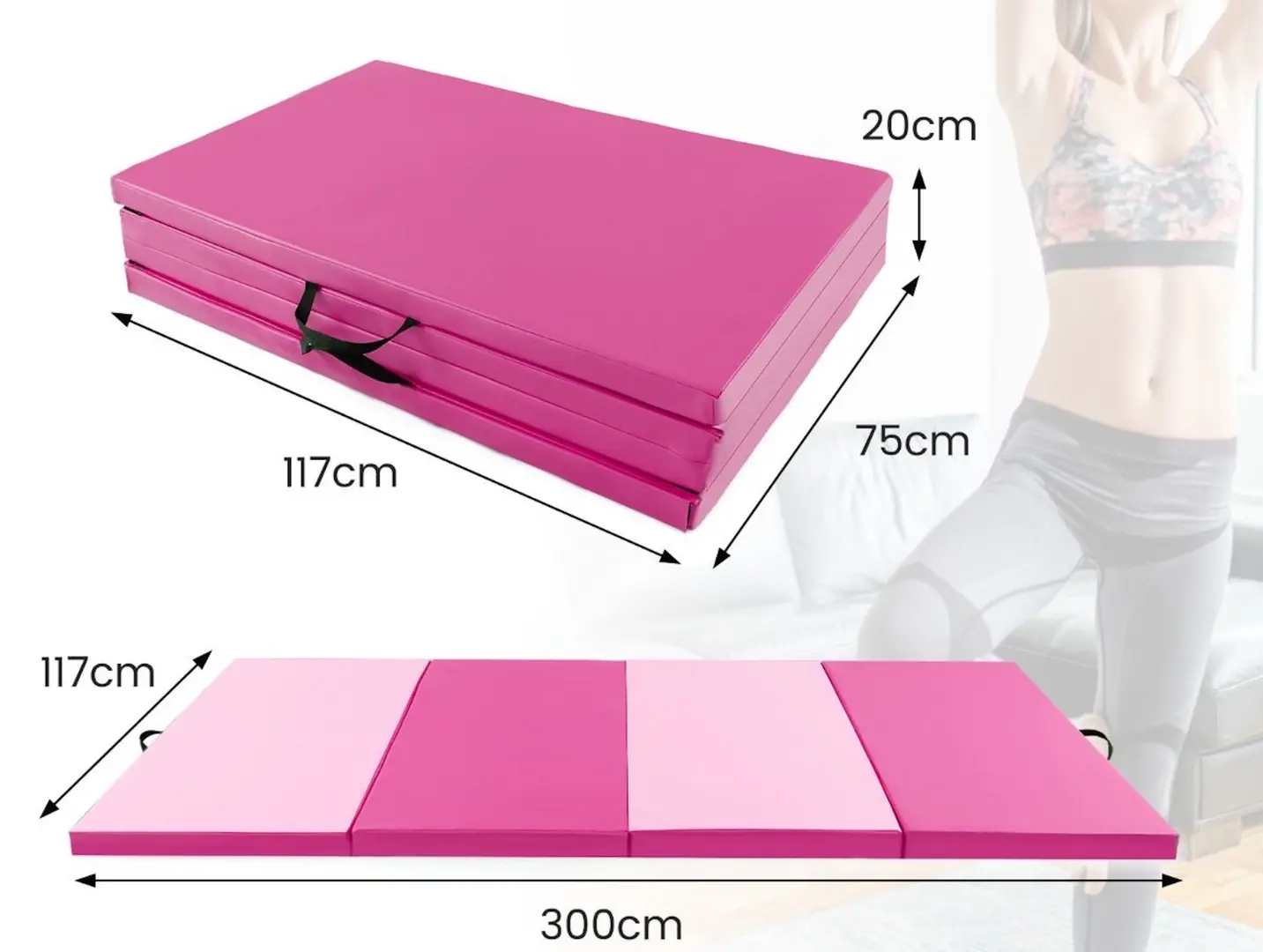 Saltea pliabila pentru gimnastica Costway FH10111RO (Pink)