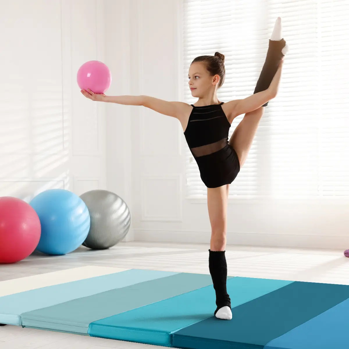 Saltea pliabila pentru gimnastica Costway FH10115BL (Blue) - 2