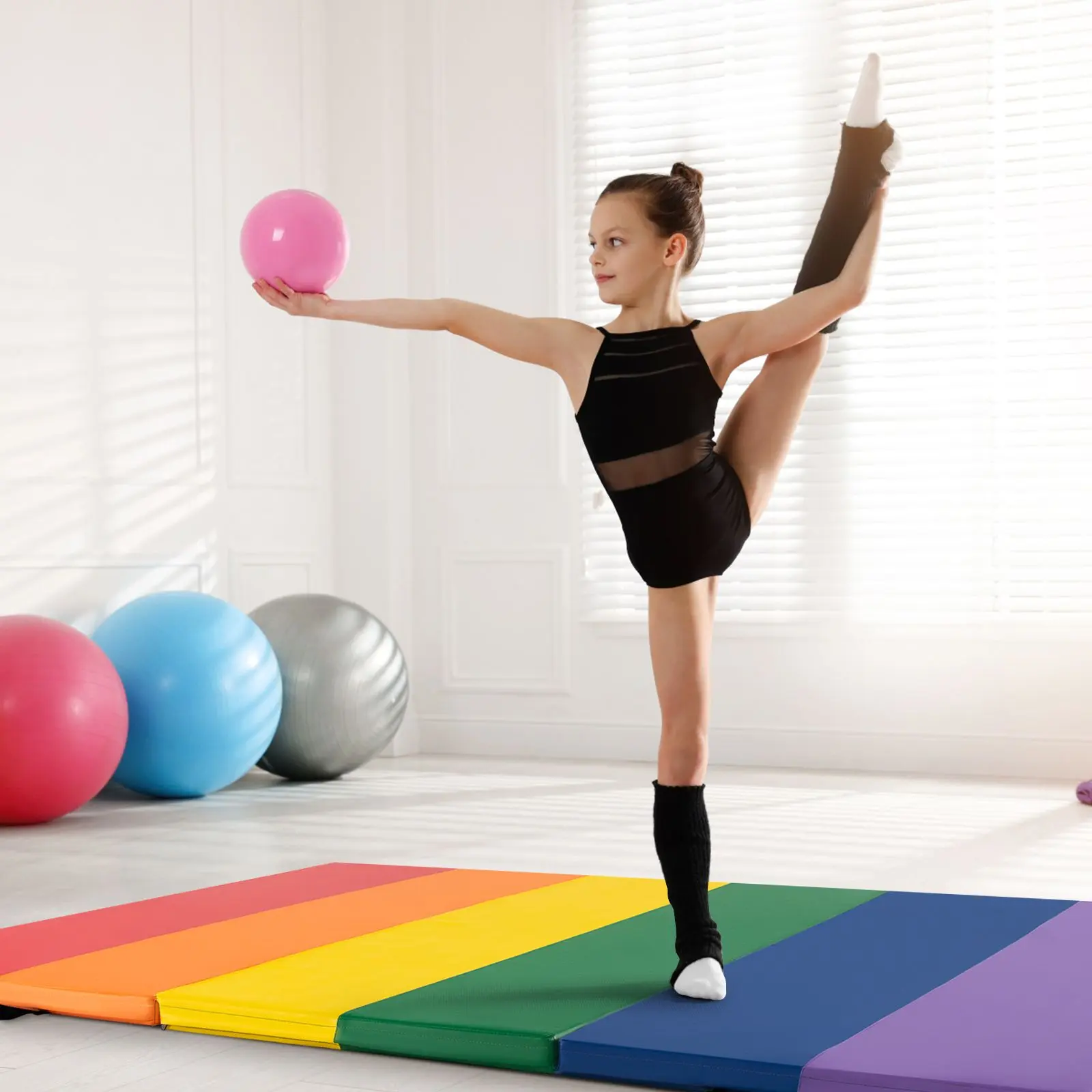Saltea pliabila pentru gimnastica Costway FH10115CS (Multicolor) - 4