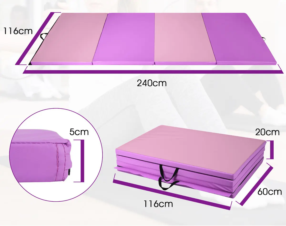Складной гимнастический мат Costway SP37002ZF (Purple) - 3