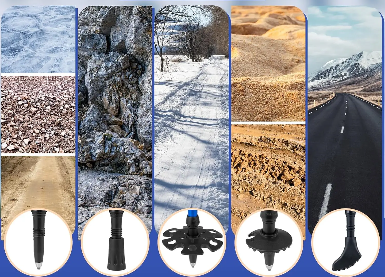 Треккинговые палки Costway SP38682BL (Blue) - 4