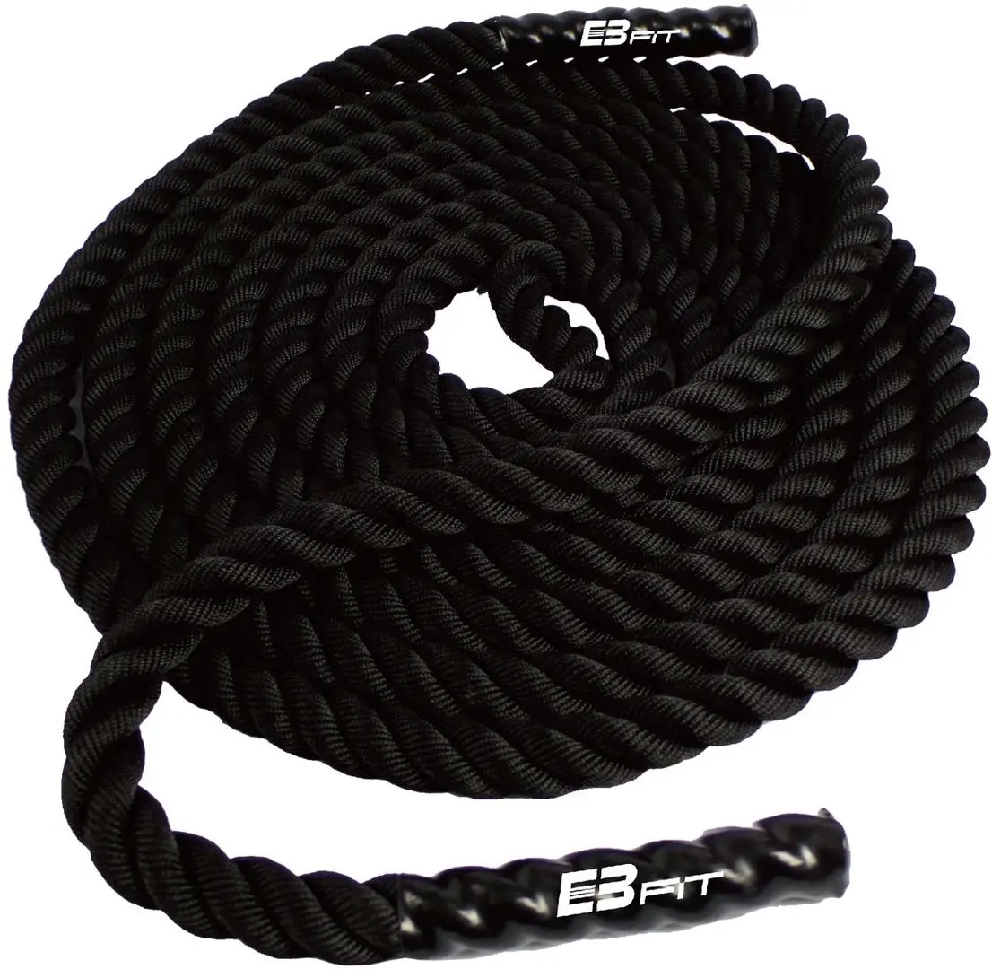 Franghie pentru crossfit EB Fit Crossfit Battle Rope 3.8x900cm (Black)