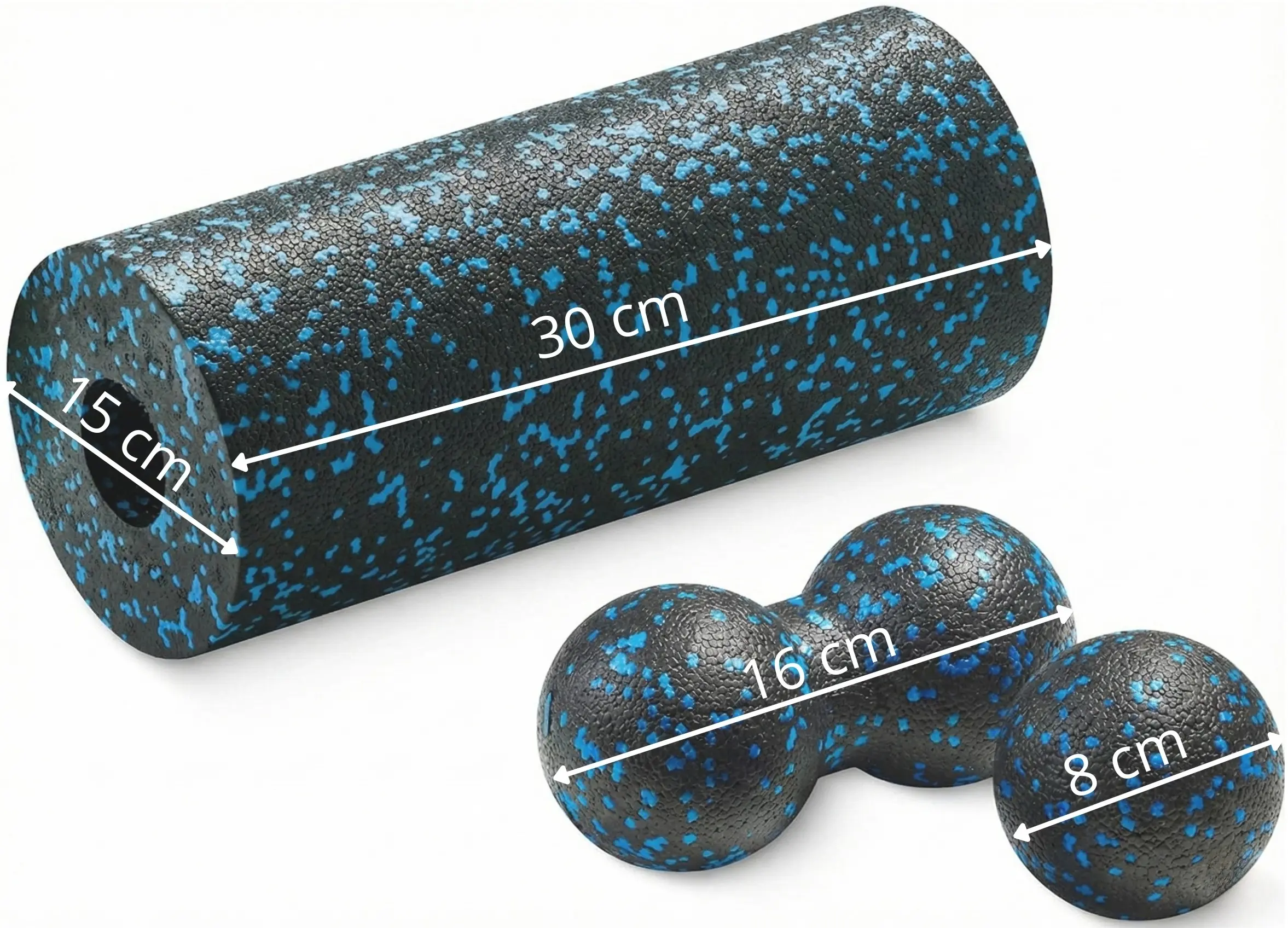 Набор массажных роликов 3в1 Funfit Gym&Fitness 4834 (Black/Blue) - 5
