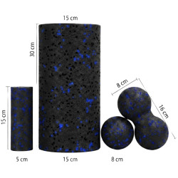 Набор массажных роликов 4в1 Funfit Gym&Fitness 4835 (Black/Blue) Thumb