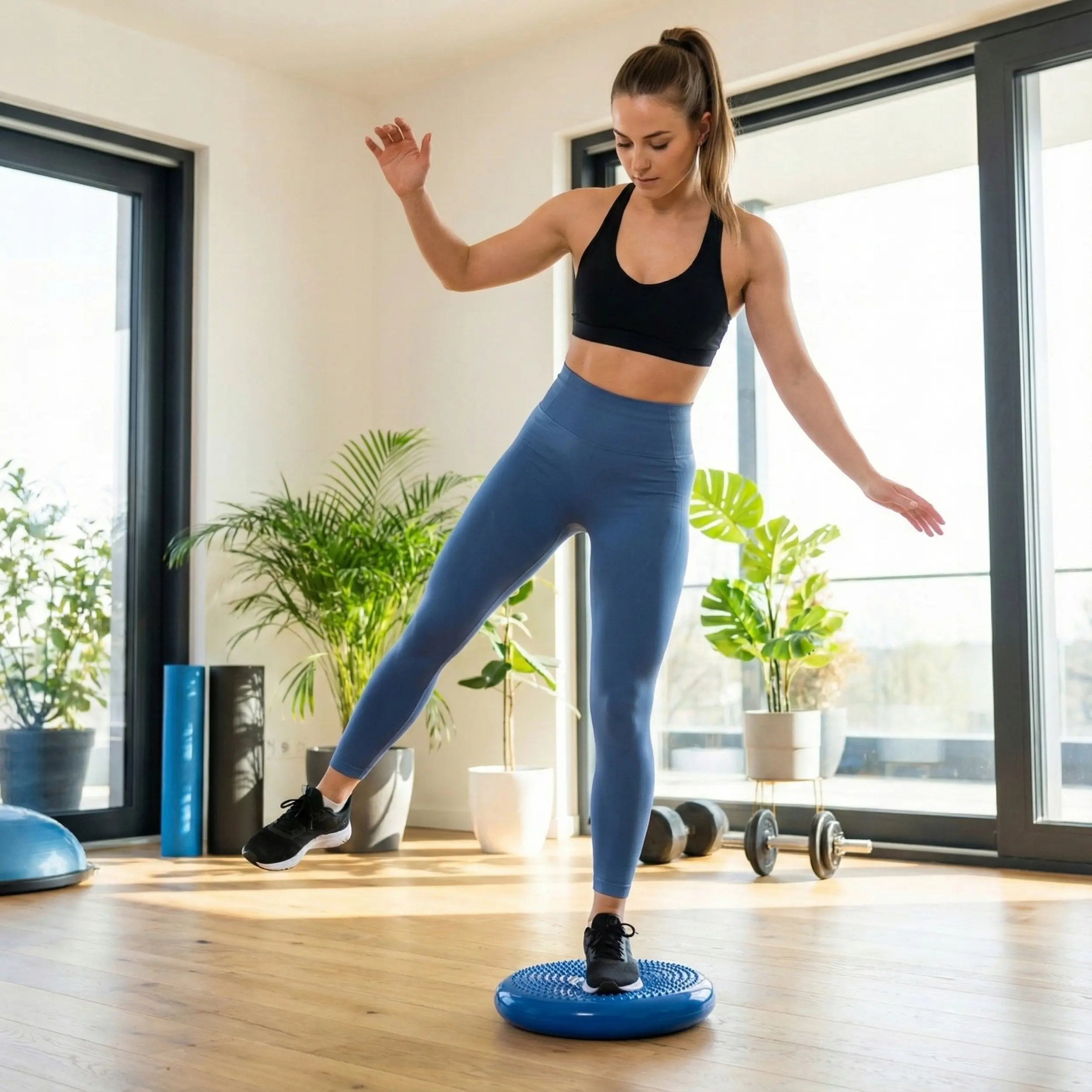 Надувная подушка для йоги Funfit Gym&Fitness 4828 (Blue) - 4