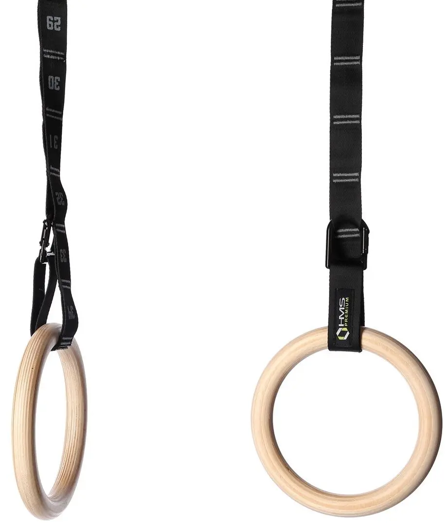 Гимнастические кольца HMS Premium TX08 (Black/Brown) - 4