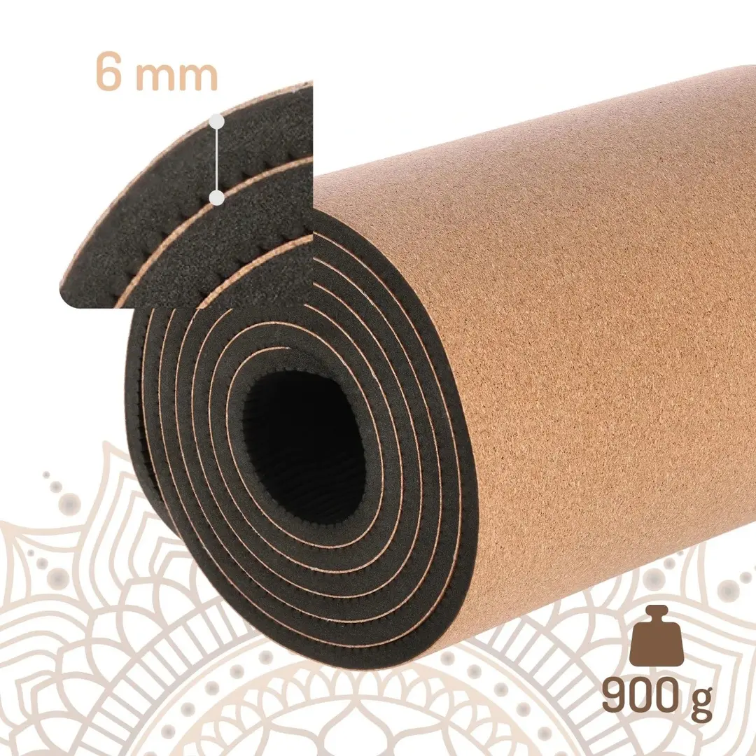 Covoras pentru yoga HMS YM11 TPE Cork (Brown)